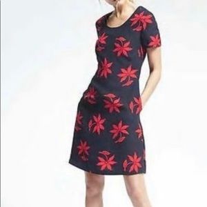 Red and blue shirt dress